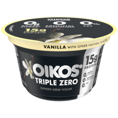 Oikos Triple Zero Nonfat Blended Greek Yogurt, 5.3 oz