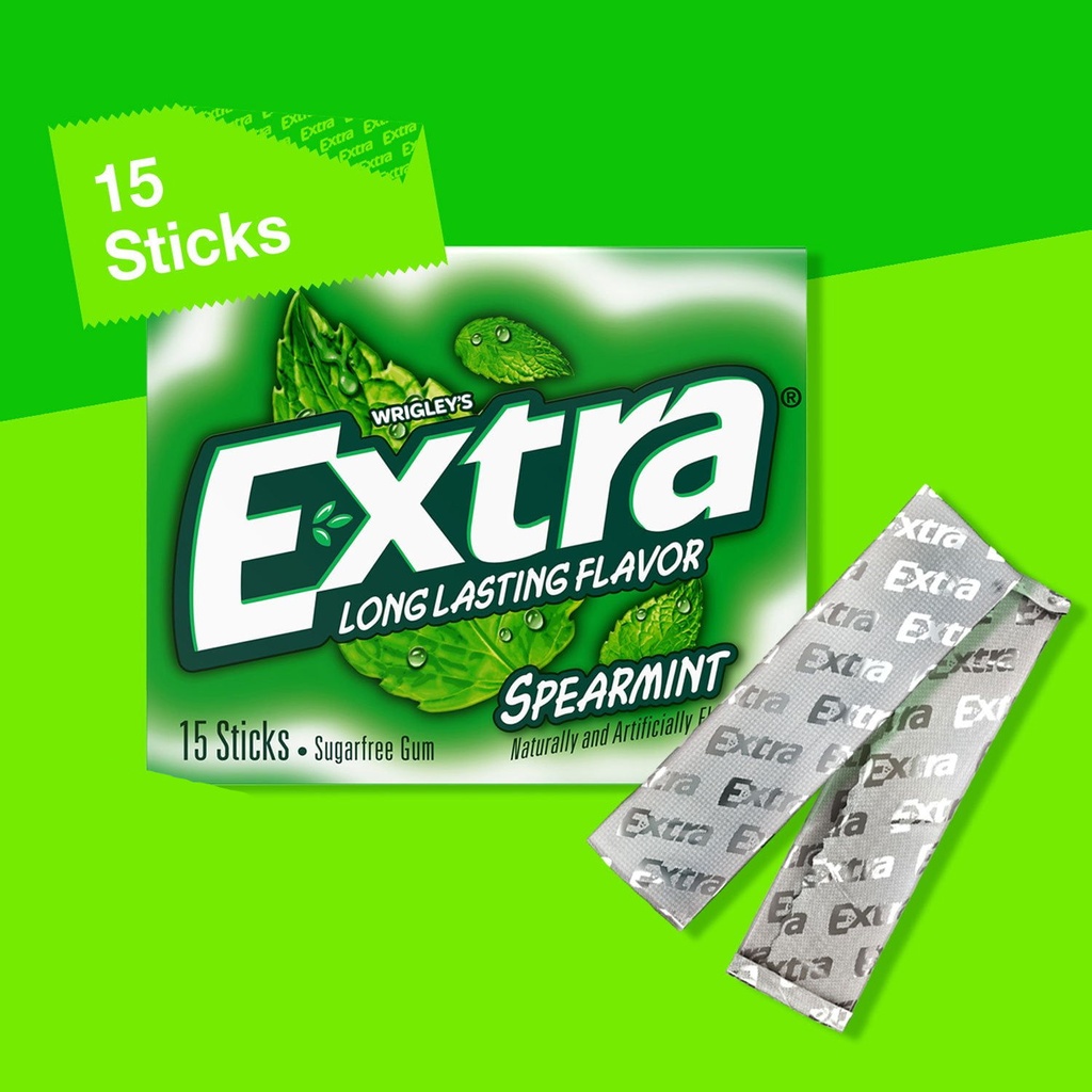 Extra Spearmint Sugar Free Chewing Gum 15 pcs.