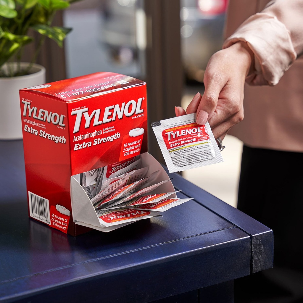 Tylenol Extra Strength, 500 mg. Acetaminophen, 2 caplets (1pk.)